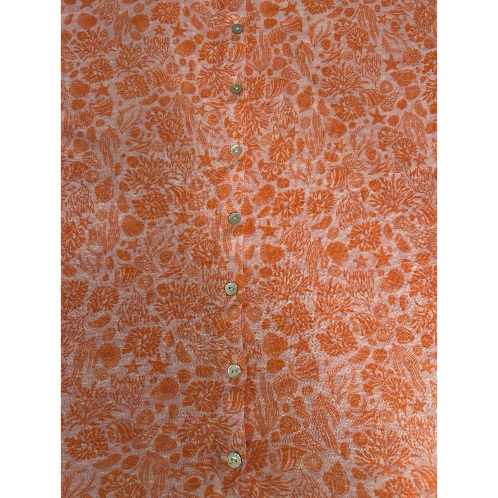 Sigrid Olsen 100% Linen Button Back Top Size M Co… - image 3